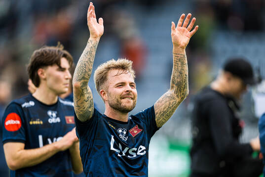 Sander Svendsen of Viking celebrates