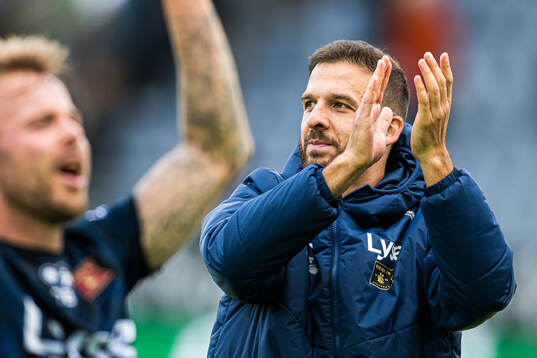 Zlatko Tripic of Viking celebrates