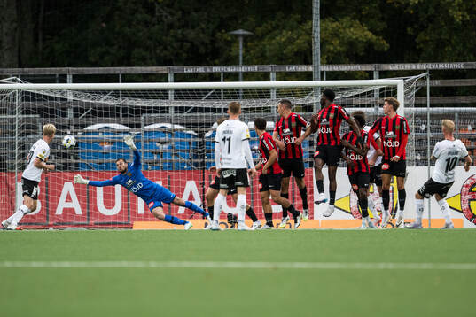 Häckens Mikkel Rygaard Jensen gör 1-1 bakom