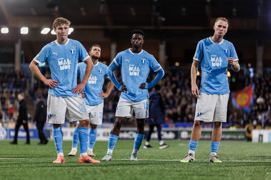 Malmö FFs Hugo Bolin, Gabriel Busanello och Salifou Soumah