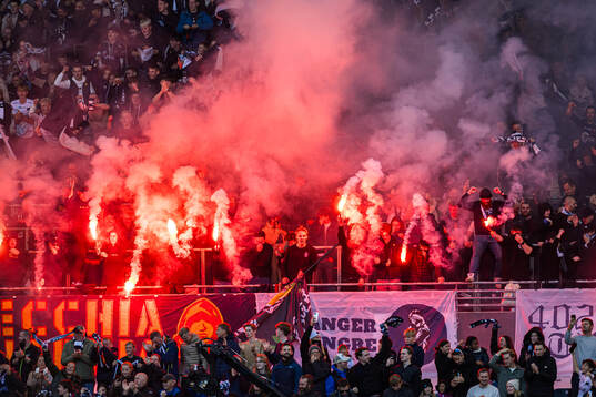 Spectators in the stands
