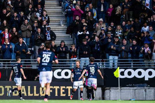 Sander Svendsen of Viking celebrates