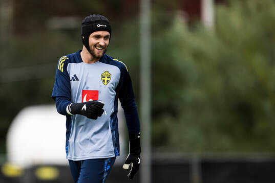 Goalkeeper Noel Törnqvist of the Swedish national football