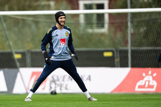 Goalkeeper Noel Törnqvist of the Swedish national football