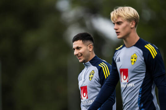 Roony Bardghji and Lucas Bergvall of the Swedish national