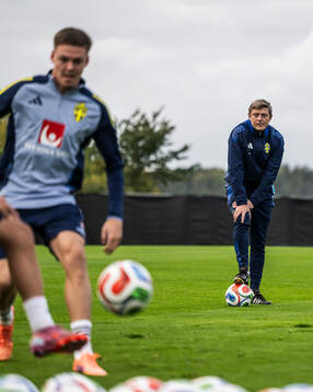Head coach Jon Dahl Tomasson of the Swedish national