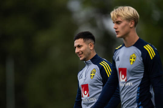 Roony Bardghji and Lucas Bergvall of the Swedish national