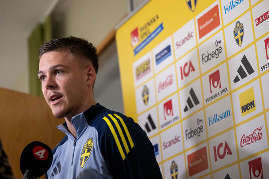 Emil Holm of the Swedish national football team in mixed