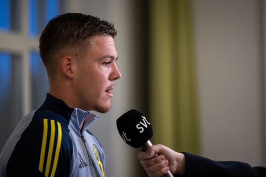 Emil Holm of the Swedish national football team in mixed