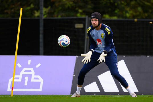 Goalkeeper Noel Törnqvist of the Swedish men's national