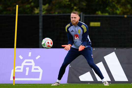 Goalkeeper Viktor Johansson of the Swedish men's national