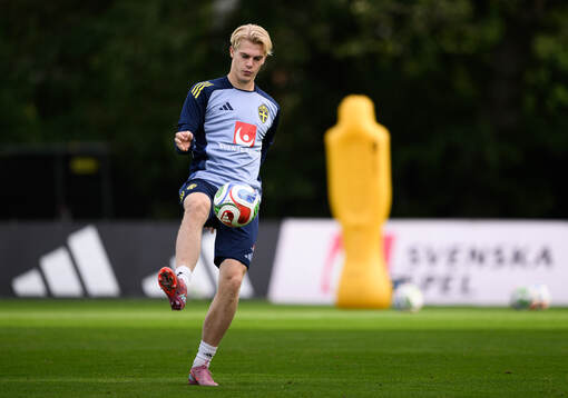 Lucas Bergvall of the Swedish men's national football team