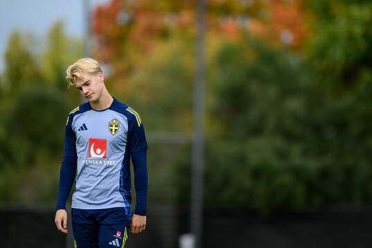 Lucas Bergvall of the Swedish men's national football team