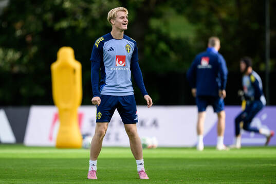 Lucas Bergvall of the Swedish men's national football team