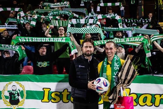 Supporters of Hammarby and Ellen Wangerheim of Hammarby
