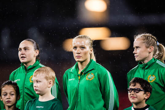 Vilde Hasund, Smilla Holmberg and Julie Blakstad of Hammarby