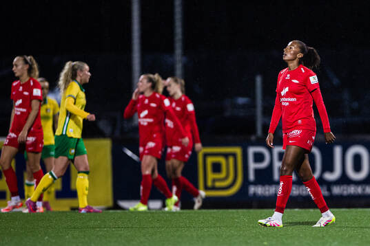 Cassandra Bogere of Brann looks dejected