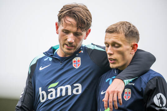 Sander Berge and Marcus Holmgren Pedersen of the Norwegian