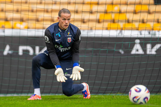Goalkeeper Ørjan Håskjold Nyland of the Norwegian