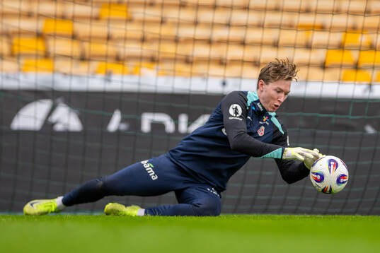 Goalkeeper Mathias Dyngeland of the Norwegian national