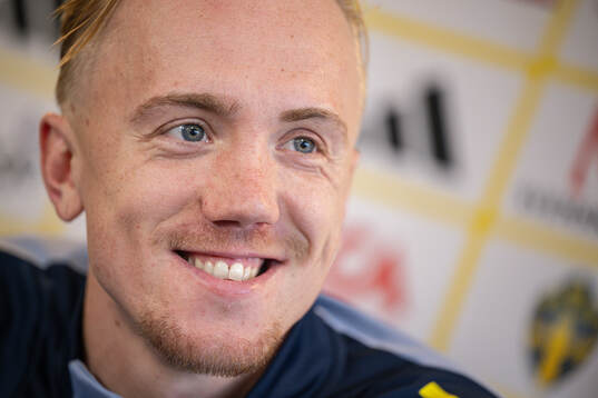 Isac Lidberg of the Swedish national football team in a