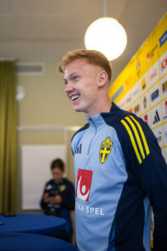 Hugo Larsson of the Swedish national football team in a