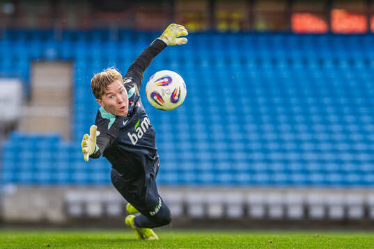Goalkeeper Mathias Dyngeland of the Norwegian national
