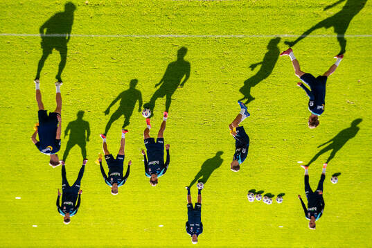 Sander Berge and players of the Norwegian national football