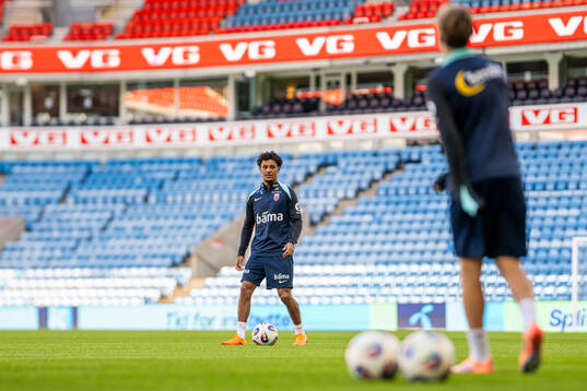 Oscar Bobb of the Norwegian national football team
