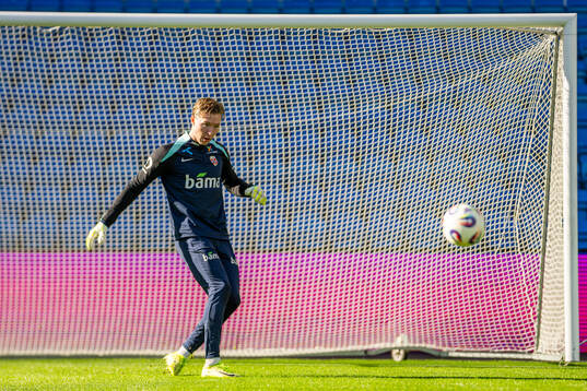 Goalkeeper Mathias Dyngeland of the Norwegian national