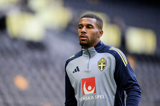 Isak Hien of the Swedish men's national football team at a