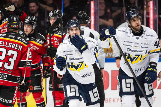 HV71s Hugo Fransson och Joona Luoto deppar