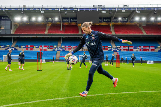 Goalkeeper Ørjan Håskjold Nyland of the Norwegian