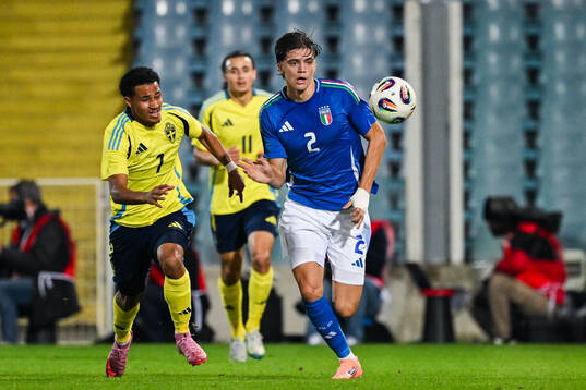 Momodou Sonko of Sweden and Marco Palestra of Italy