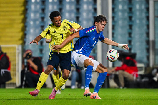 Momodou Sonko of Sweden and Marco Palestra of Italy