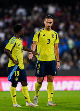 Jardell Kanga and Elison Makolli of Sweden looks dejected