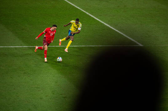 Ruben Vargas of Switzerland and Alexander Isak of Sweden