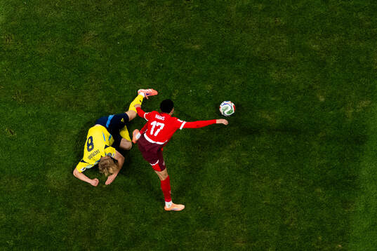 Daniel Svensson of Sweden and Ruben Vargas of Switzerland