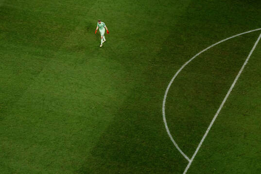 Goalkeeper Viktor Johansson of Sweden looks dejected