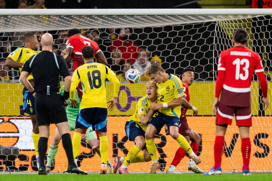 Breel Embolo of Switzerland, Lucas Bergvall and Gustaf