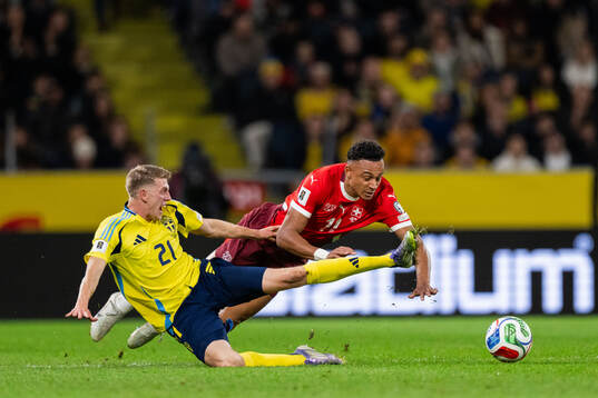Alexander Bernhardsson of Sweden and Dan Ndoye of