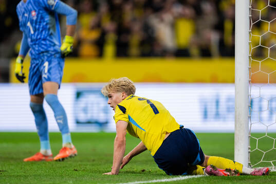 Lucas Bergvall of Sweden looks dejected