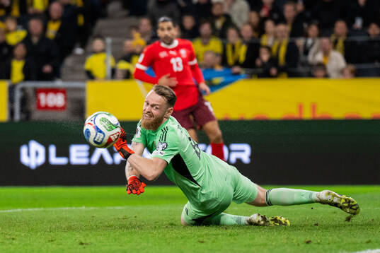 Goalkeeper Viktor Johansson of Sweden