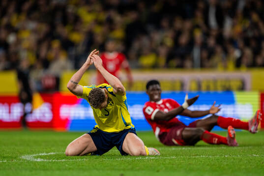 Gabriel Gudmundsson of Sweden looks dejected