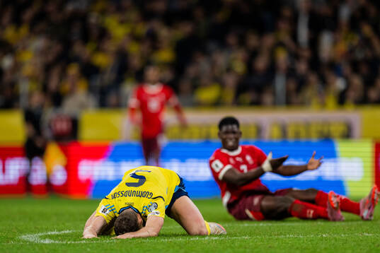 Gabriel Gudmundsson of Sweden looks dejected