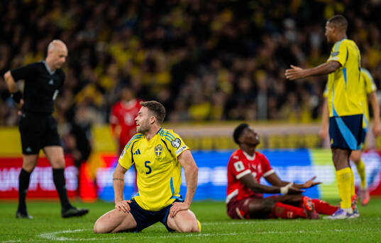Gabriel Gudmundsson of Sweden looks dejected