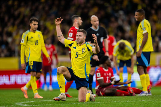Gabriel Gudmundsson of Sweden looks dejected