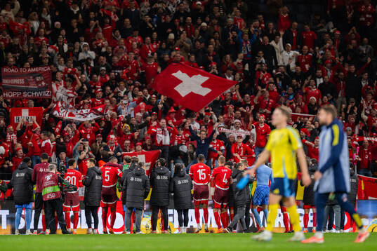 Players of Switzerland celebrates