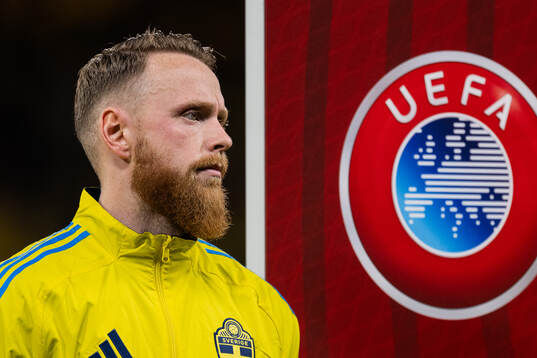 Goalkeeper Viktor Johansson of Sweden