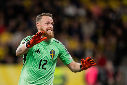 Goalkeeper Viktor Johansson of Sweden